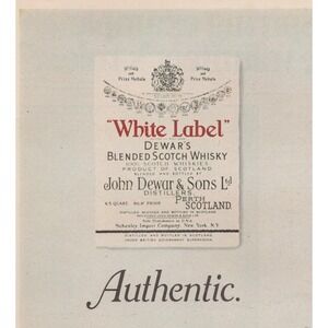 Vintage 1969 Dewar's White Label Scotch Whisky Print Ad Authentic Scottish Blend